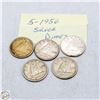 Image 1 : 5 - 1956 SILVER DIMES