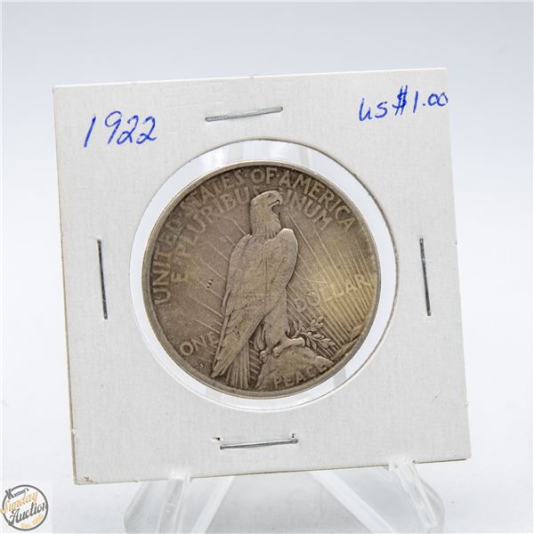 1922 USA SILVER $1.00 (26.73 GRAMS 90% SILVER)