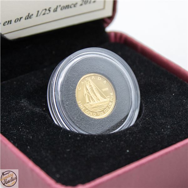 2012 1/25 OUNCE PURE GOLD $0.50 BLUENOSE