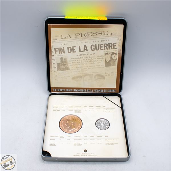 60TH ANNIVERSARY OF VE DAY SILVER NICKEL,