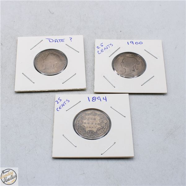 CANADIAN QUARTERS LOT OF 3