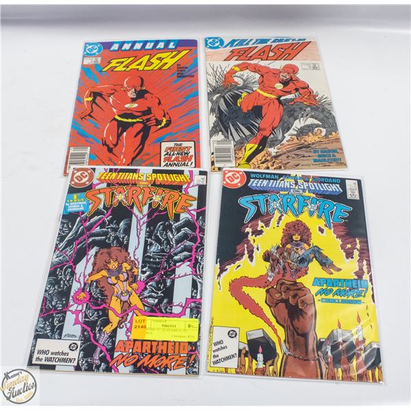 STARFIRE #1, #2, FLASH #1, #2 COMICS