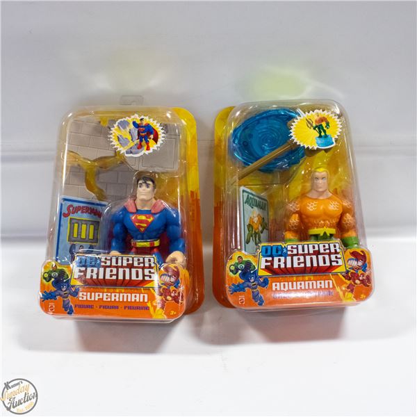 SUPERMAN AND AQUAMAN FIGURES