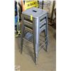 Image 1 : 3 INDUSTRIAL METAL BAR STOOLS - STACKABLE