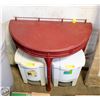 Image 1 : VINTAGE RED HALF MOON OCCASIONAL TABLE H-28"