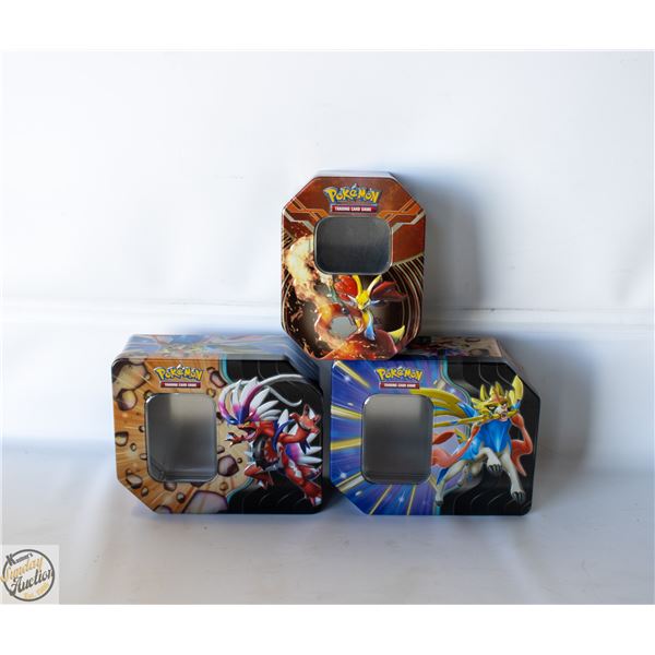 3 EMPTY POKEMON TINS