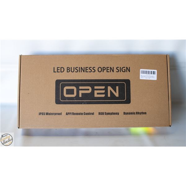 LED BUSINESS OPEN SIGN. NEW IN BOX.