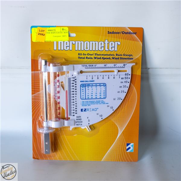 THERMOMETER, RAIN GAUGE, WIND SPEED