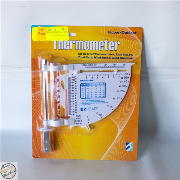 THERMOMETER, RAIN GAUGE, WIND SPEED