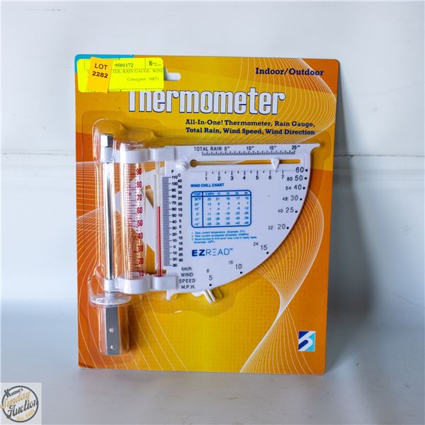 THERMOMETER, RAIN GAUGE, WIND SPEED