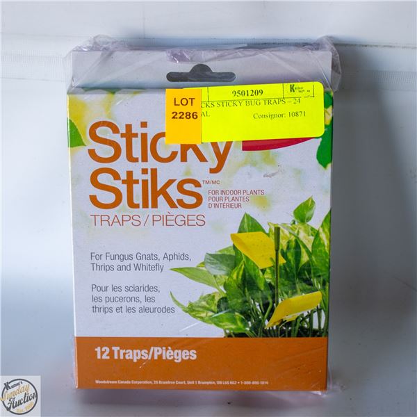 2 PACKS STICKY BUG TRAPS – 24 TOTAL