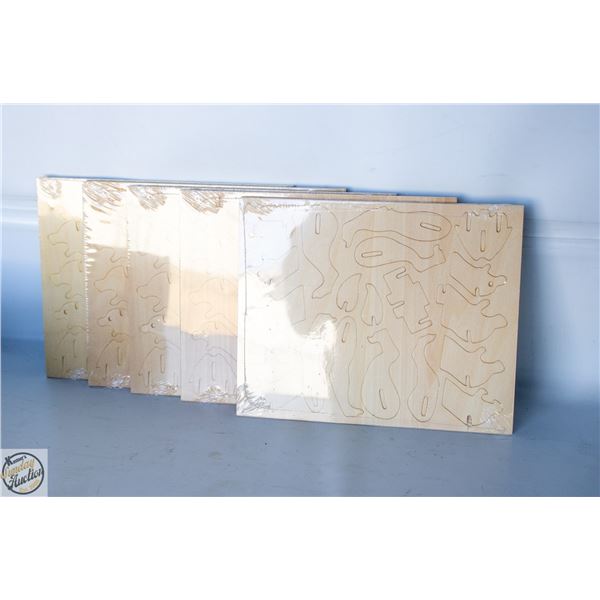 5 X WOODEN 3D CAT MODELS