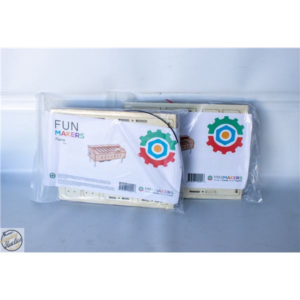 2 FUN MAKERS PIANO MAKING WOODEN BUILDER KITS