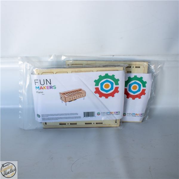 2 FUN MAKERS PIANO MAKING WOODEN BUILDER KITS