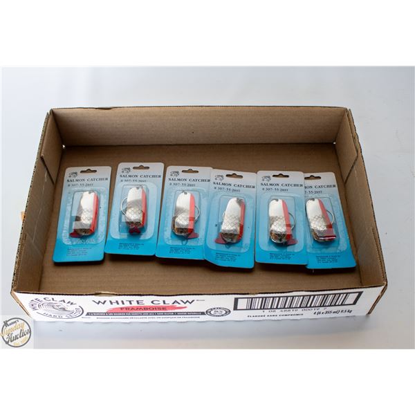 6 X 307-55 SILVER/RED SCALE FISHING LURES