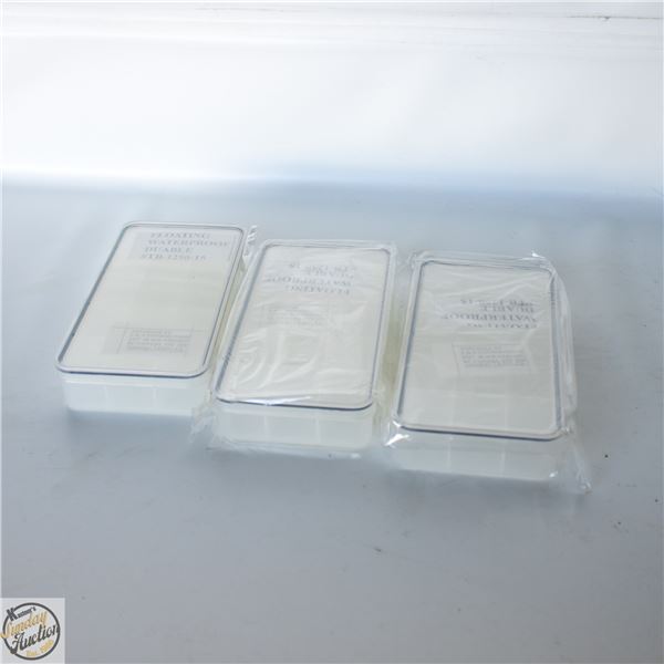 3 X FLOATING WATERPROOF TACKLE BOXES