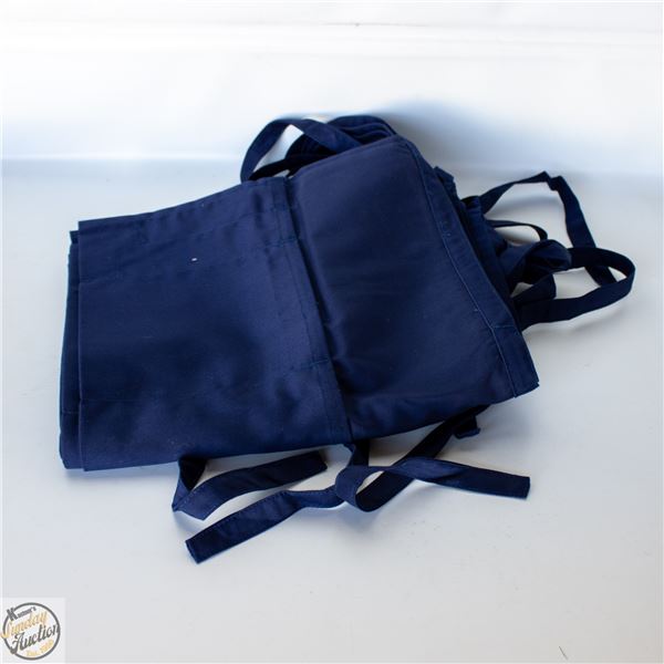 8 X NAVY BLUE 100 COTTON APRONS
