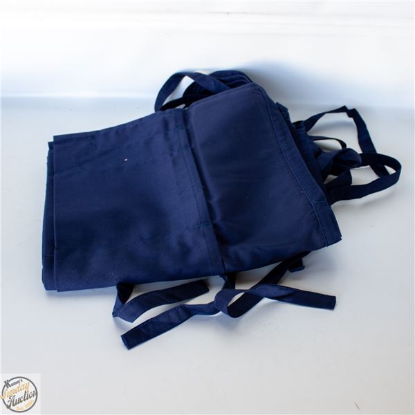8 X NAVY BLUE 100 COTTON APRONS