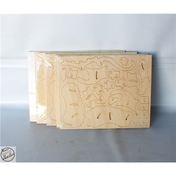 5 X DINOSAUR 3D WOODEN MODEL KITS