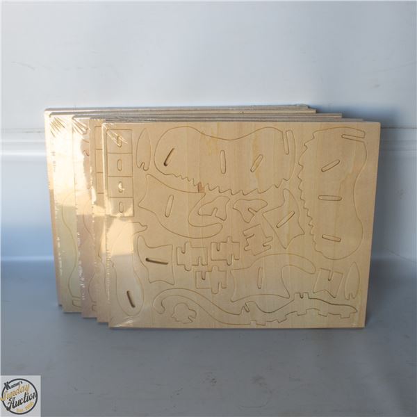 5 X DINOSAUR 3D WOODEN MODEL KITS