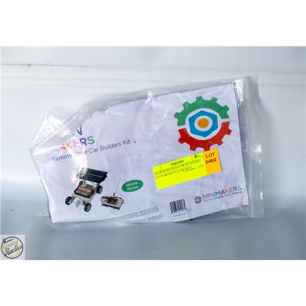 SOLAR POWERED CAR BUILDERS KITS W/REMOTE CONTROL
