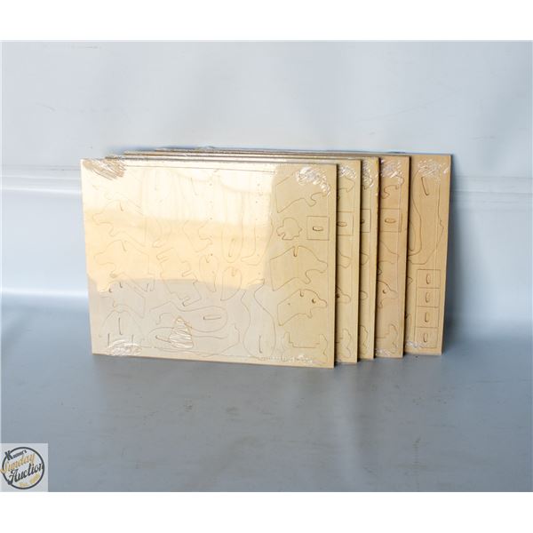 5 X WOODEN 3D CAT MODELS