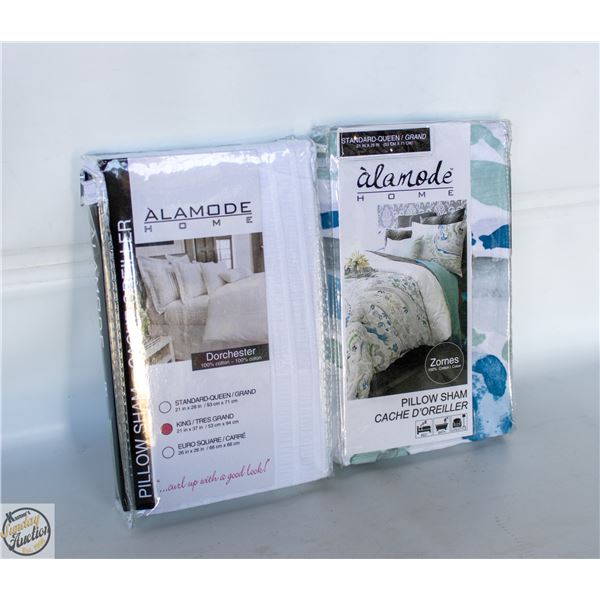 2 PACKS 1 QUEEN 1 KING PILLOW SHAMS 100% COTTON