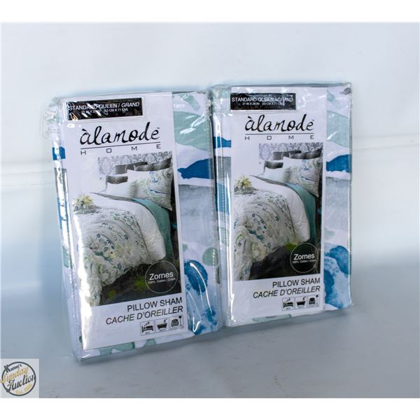 2 PACKS QUEEN PILLOW SHAMS 100% COTTON