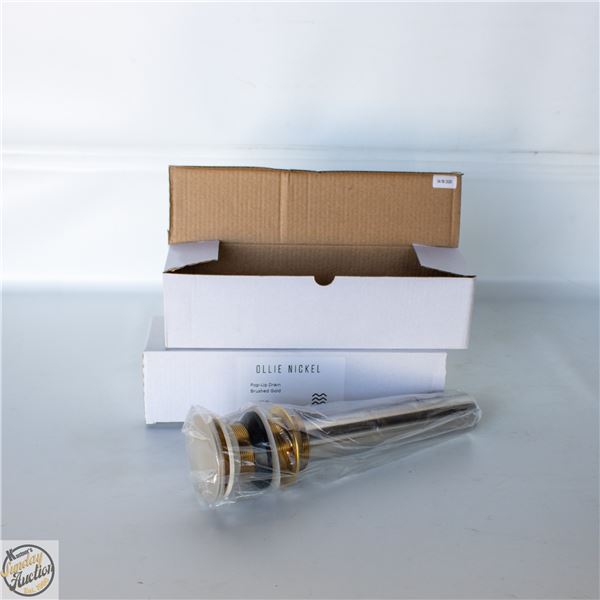 2 NEW OLLIE NICKEL POP-UP DRAIN BRUSHED GOLD