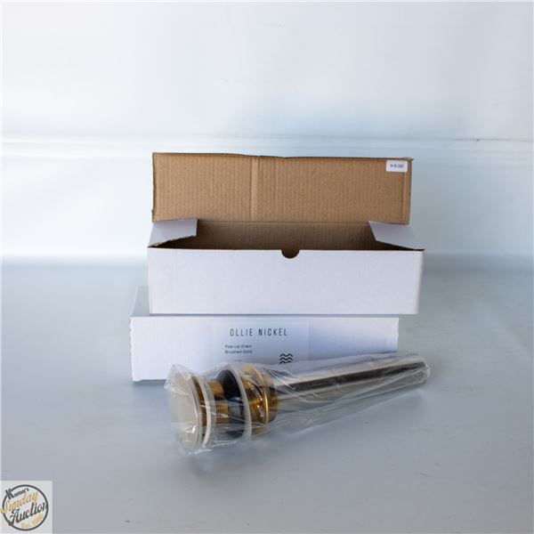 2 NEW OLLIE NICKEL POP-UP DRAIN BRUSHED GOLD