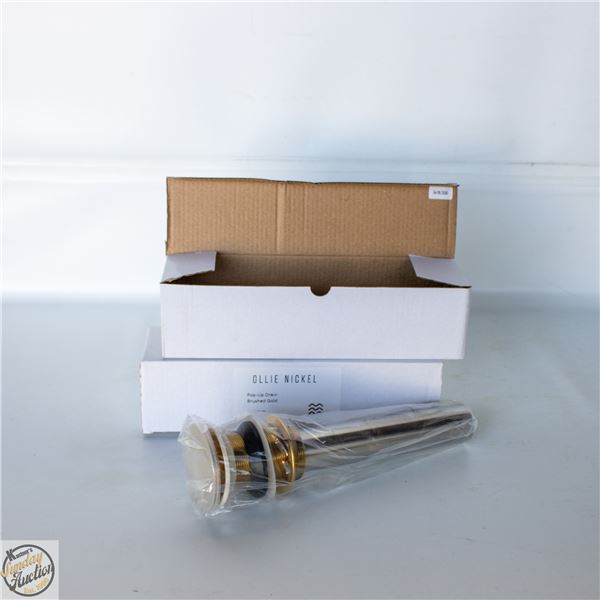 2 NEW OLLIE NICKEL POP-UP DRAIN BRUSHED GOLD