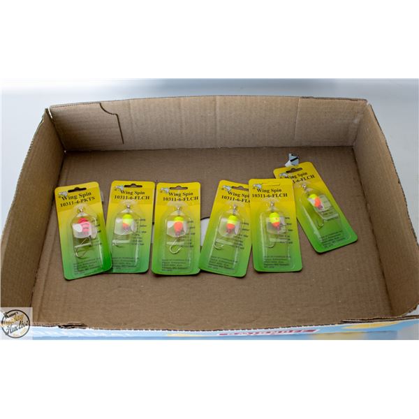 6 X WING SPIN FISHING LURES