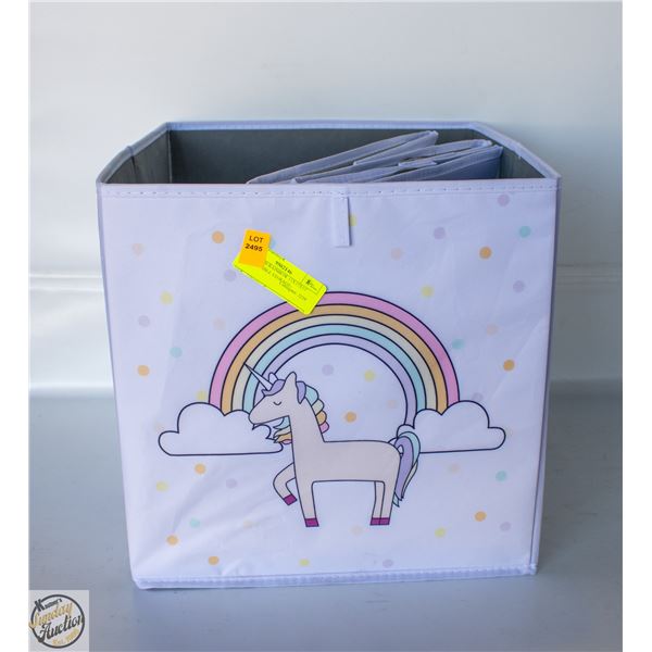 3 UNICORN/RAINBOW 13X15X13” COLLAPSABLE STORAGE-
