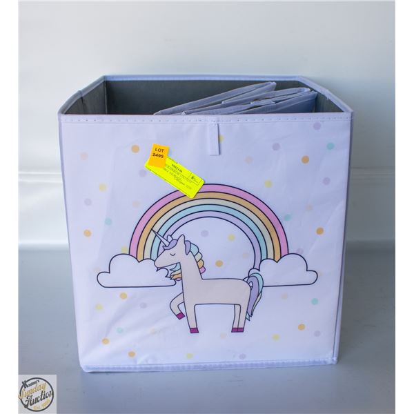 3 UNICORN/RAINBOW 13X15X13” COLLAPSABLE STORAGE-