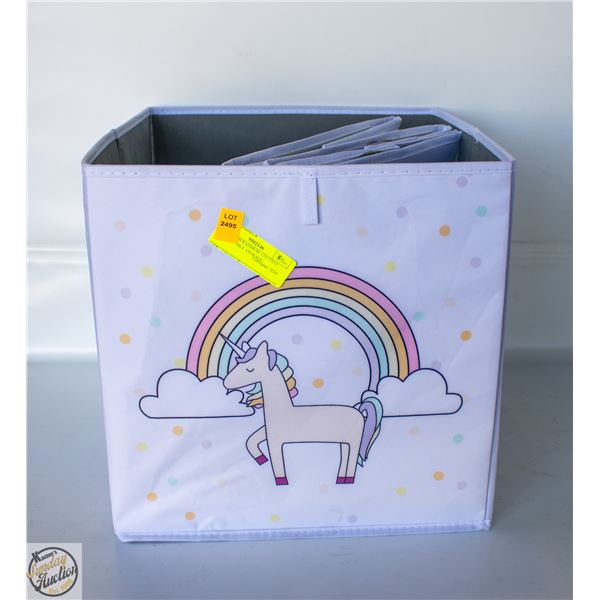 3 UNICORN/RAINBOW 13X15X13” COLLAPSABLE STORAGE-