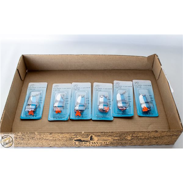 6 X COHO CATCHERS FISHING LURES BLUE/SILVER SCALE