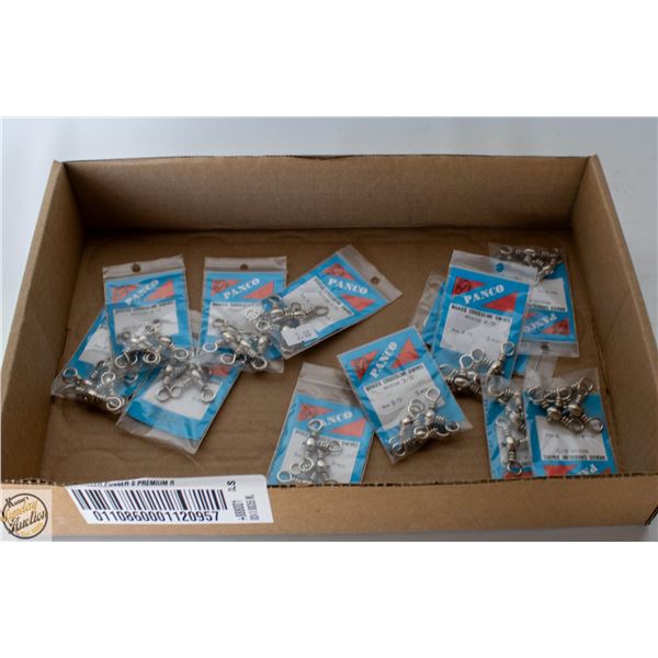 12 PACKS OF 3 PCS BRASS CROSSLINE SWIVELS SIZE 4