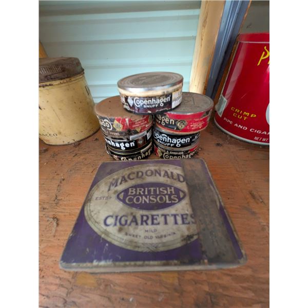 Tobacco Boxes Copenhagen and MacDonalds Partial Sign