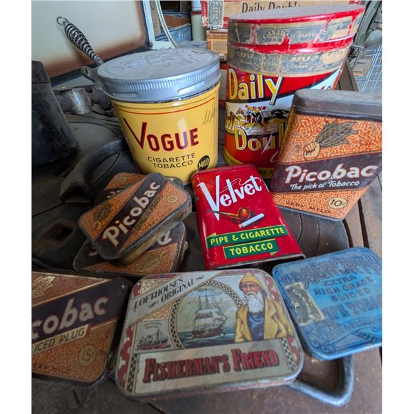 Dozen Tobacco Tins