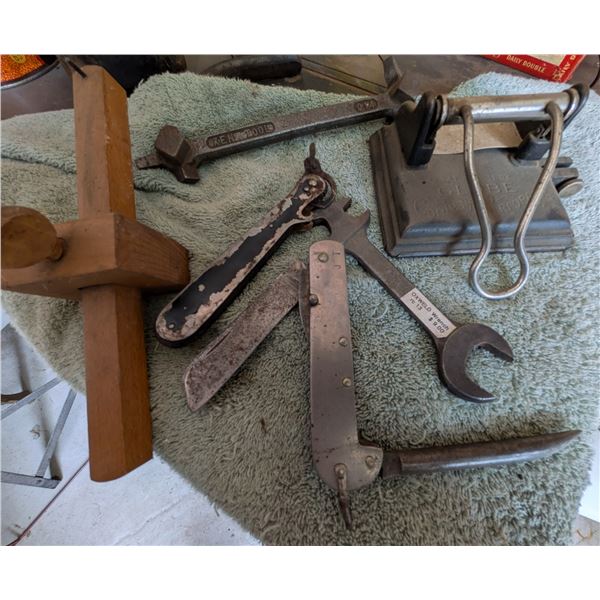 Five Shop Tools Openers Hole Punch Wrench Awl