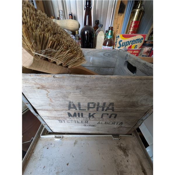 Alpha Milk Crate and Three Brushes