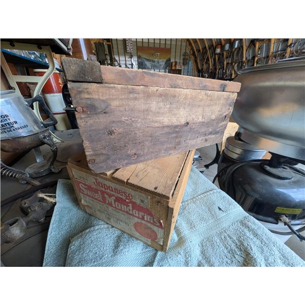 Two Wooden Crates Oranges