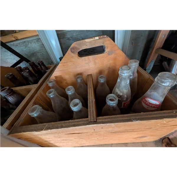Two Wood Crate of Pop Bottles