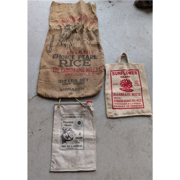 Three Small Rice Sunflower Seed Bags