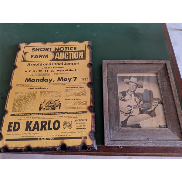 Ed Karlo Auction Poster and Country Signer Framed