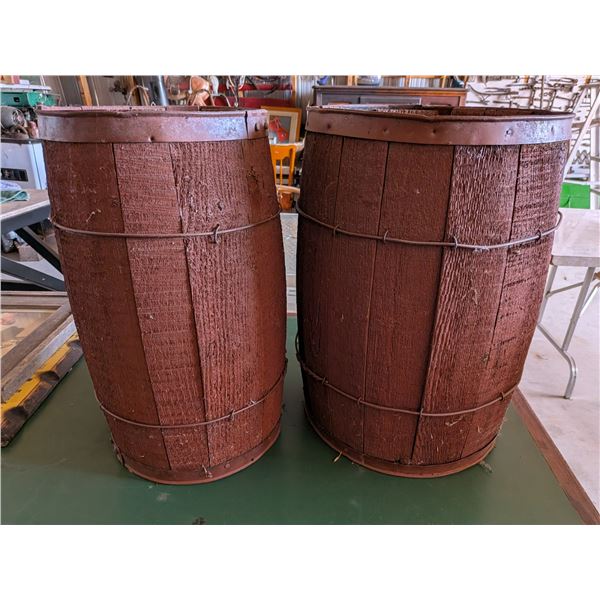 Two Wood Nail Kegs