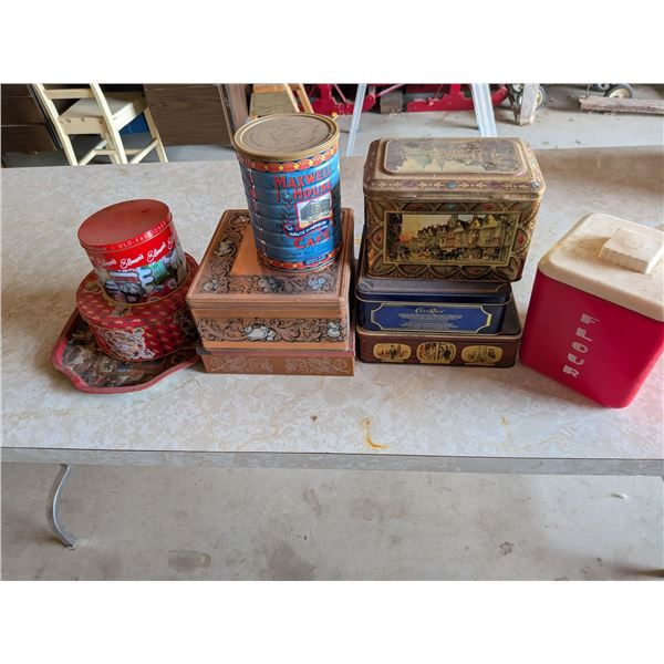 Eight Cookie Tin Flour Container