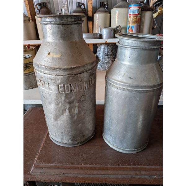 Two Metal Cream Cans