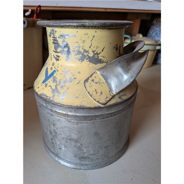 Yellow and Silver Cream Can