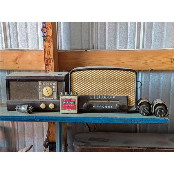 Two Radios Tubes and Battery